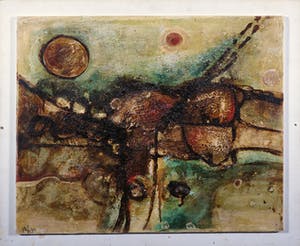 Jack Harden - Gemengde techniek op board, Maan Landschappelijk - Ingelijst kopen? Bied vanaf 50!