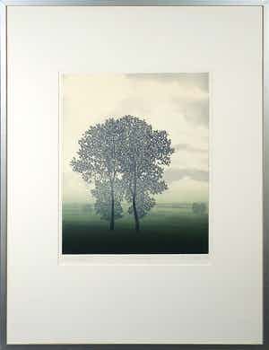 Hans Heijman - Ets, Maaslandschap I - Ingelijst verkocht voor € 50!