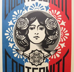 AcheterShepard Fairey - LIBERTÉ, ÉGALITÉ, FRATERNITÉ? Enchérissez de 1!