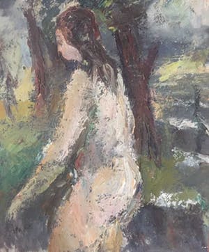 Piet Kloes - expressief half-naakt in het bos kopen? Bied vanaf 100!