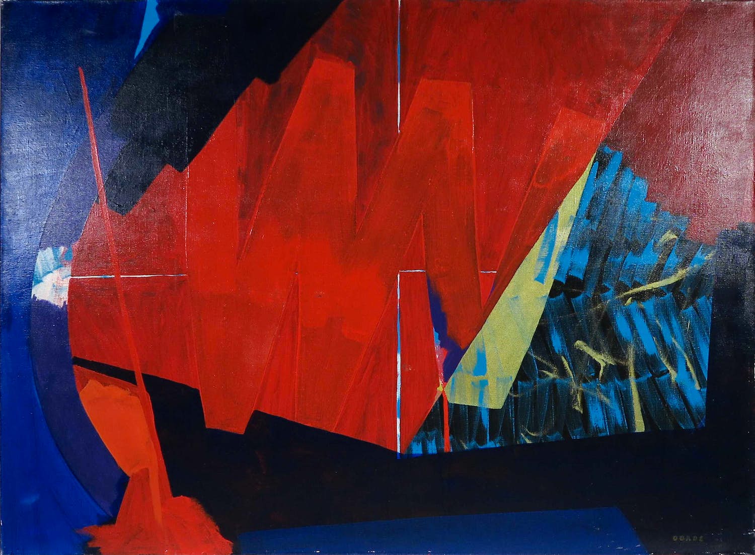 Peter van Oorde - Acrylverf op doek, Abstracte compositie (Groot) verkocht voor € 1!