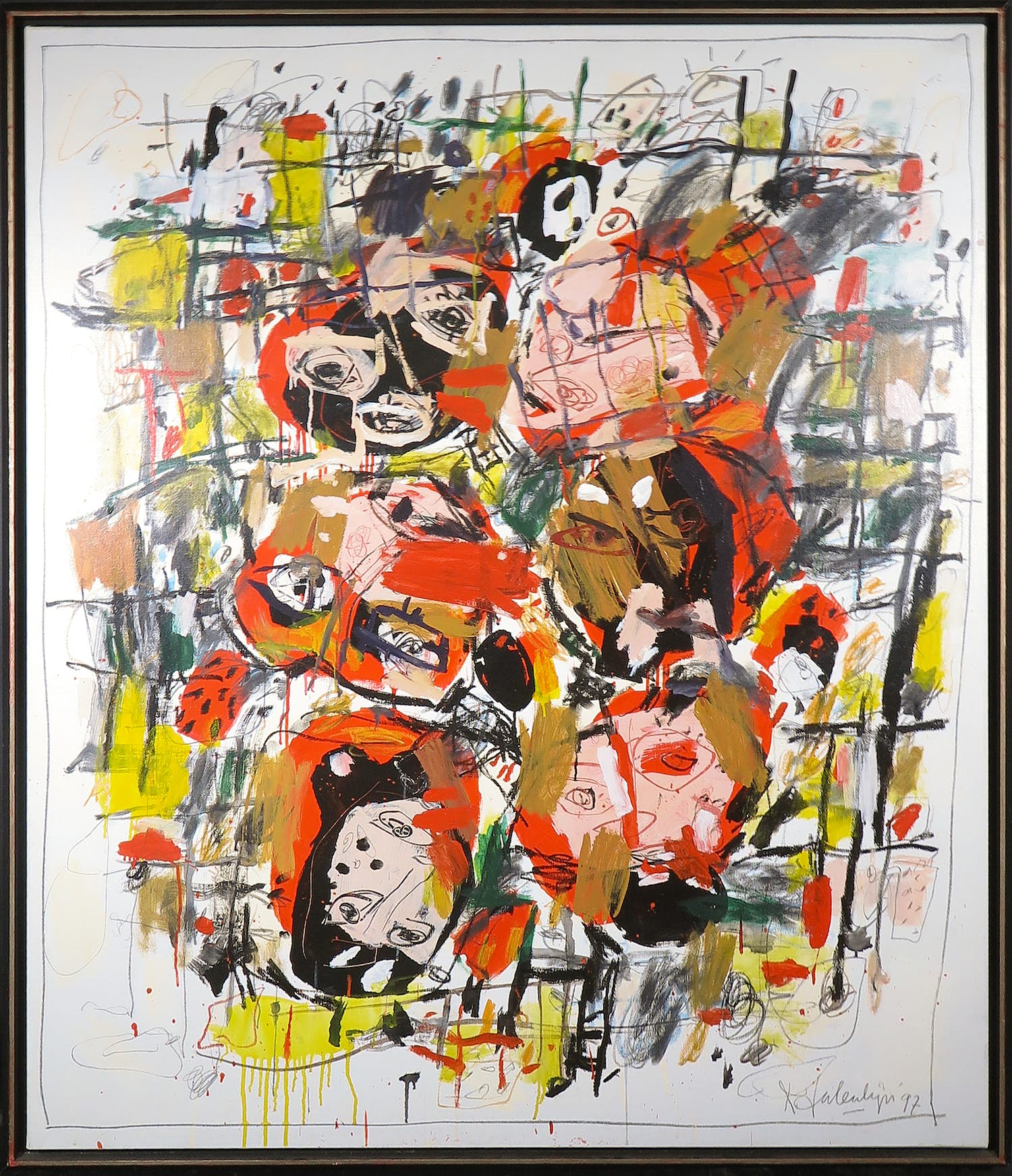 Kees Salentijn - Olieverf op doek, Dialogos - Ingelijst (Zeer groot) kopen? Bied vanaf 1250!