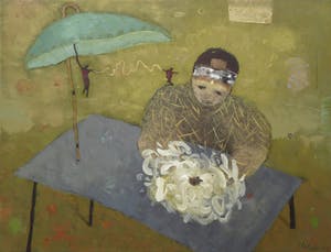 Liesbeth Rahder - Olieverf met textuur op doek, Gedachtengang I (Groot) kopen? Bied vanaf 750!