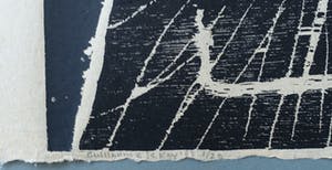 Guillaume Le Roy - # COMPOSITIE # groot formaat houtsnede, 1983, mint- kopen? Bied vanaf 225!