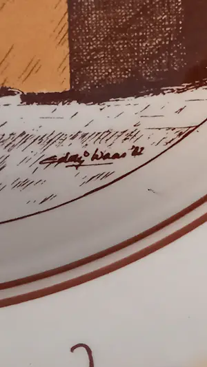 Plateelbakkerij Zenith - Wandbord villa Fatum Paramaribo 1947-1982 gesigneerd Eddy Waas kopen? Bied vanaf 25!