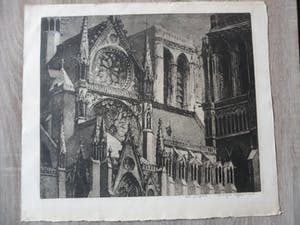 Riekje Offerhaus - Ets/aquatint. Kathedraal. kopen? Bied vanaf 20!