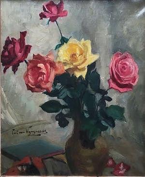 Piet van Wijngaerdt - Bloemstilleven met Rozen kopen? Bied vanaf 575!