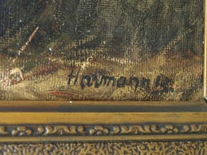 Béla Harmann - Olieverf op doek, “Schapen” – ingelijst – ca 1875-1899 - Groot kopen? Bied vanaf 1!