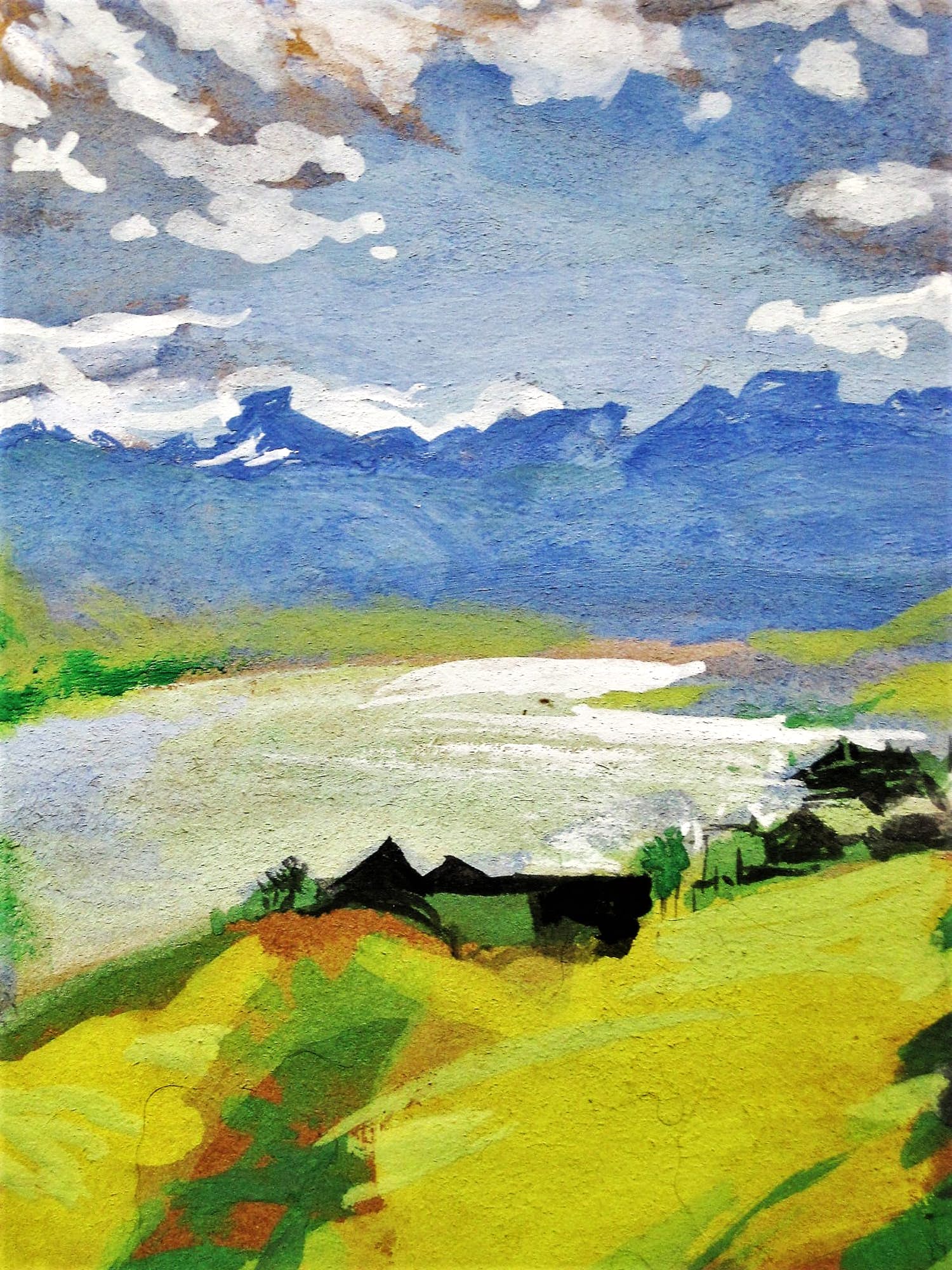 Karel van Seben - Leuk, omstreeks 1980 geschilderd olieverf "Fjordenlandschap Noorwegen" kopen? Bied vanaf 43!