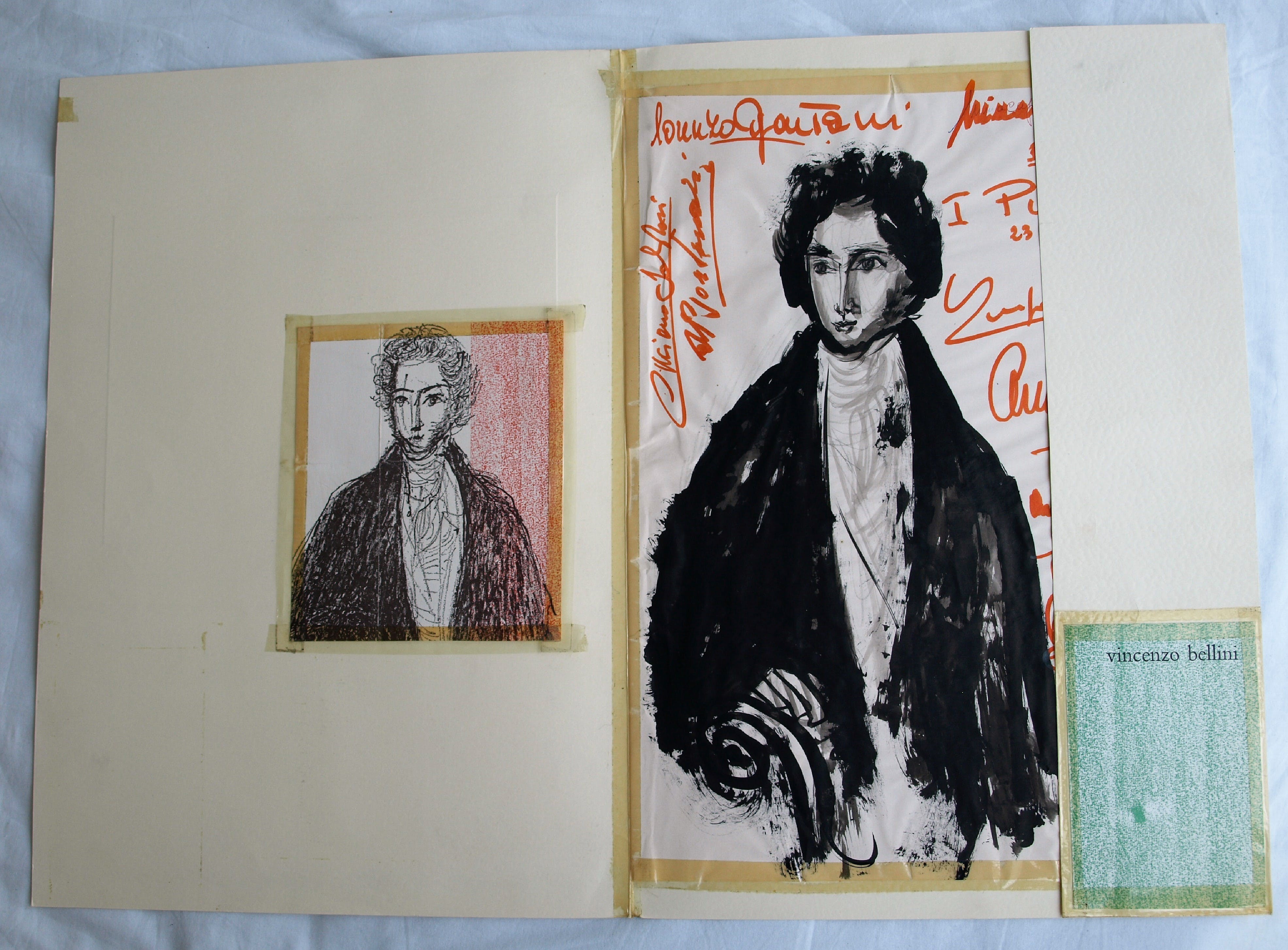 Robert Nix - Tekening + 11 handtekeningen van o.a Opera-diva Anna Moffo – I Puritani, 1962  kopen? Bied vanaf 75!