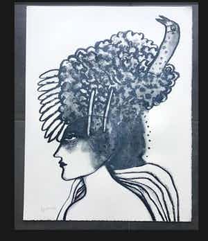 Corneille - "L’oiseau sur la tête" verkocht voor € 165!