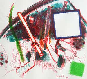 Roger Raveel - Optocht, aquatint ets (netjes ingelijst, kleine oplage) verkocht voor € 695!