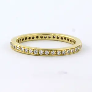 18k geel gouden alliance ring met briljant geslepen diamant  tot. 0,41ct - rm 16 kopen? Bied vanaf 440!