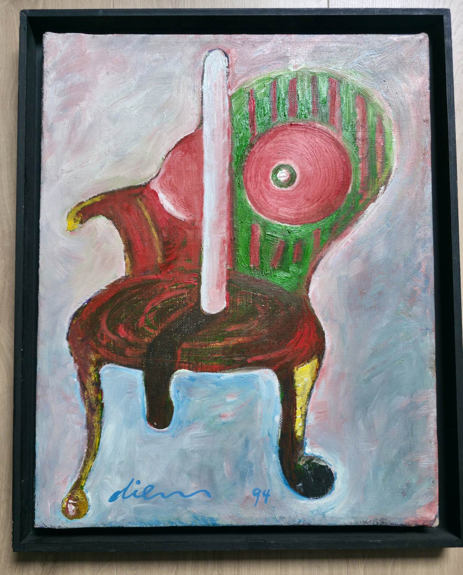 Peter Diem - Gemengde techniek op doek - ingelijst - 1994 kopen? Bied vanaf 750!