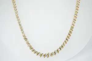 41 - Exclusief 14krt geel-goud & diamanten halssieraad - ca 3.50crt briljant!! kopen? Bied vanaf 960!