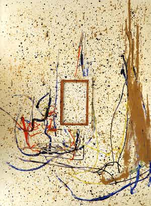 Pieter Engels - Acryl op doek, Zonder titel - Ingelijst (Zeer groot) verkocht voor € 1!