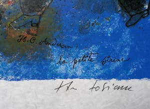 Theo Tobiasse - La petite sirène, litho op dik japans papier kopen? Bied vanaf 195!