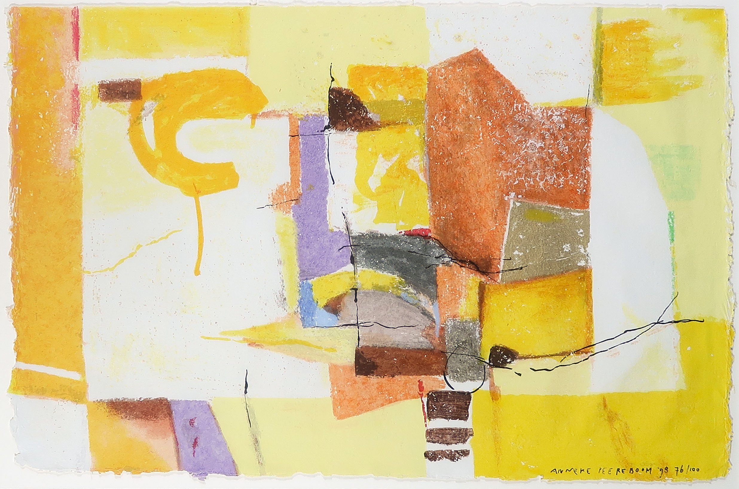 Anneke Peereboom - Zeefdruk, Zonder titel - Ingelijst kopen? Bied vanaf 20!