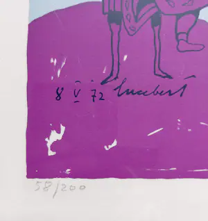 Lucebert - Het offer, zeefdruk (mooi ingelijst) kopen? Bied vanaf 175!