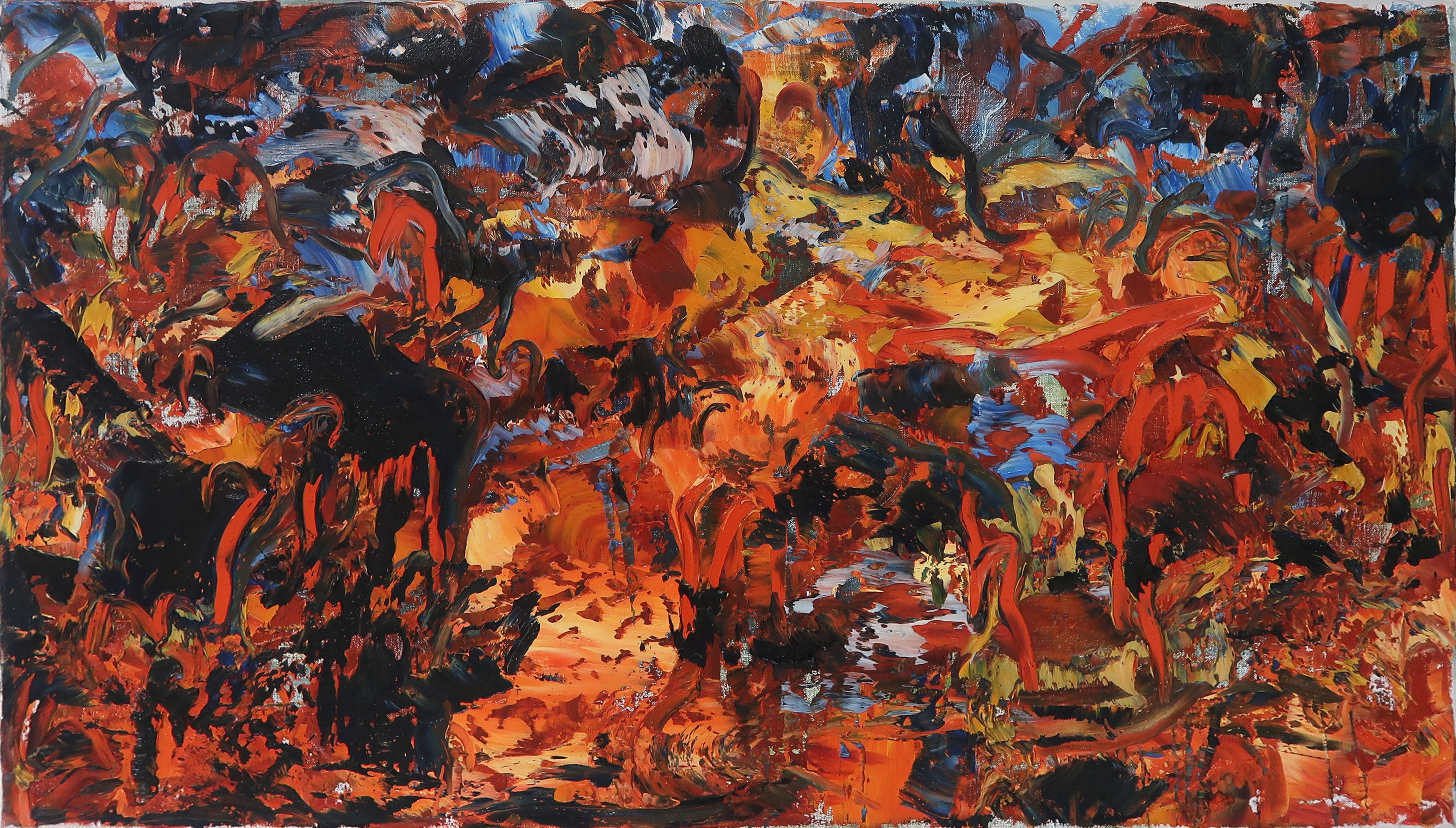 Hans Keuls - Olieverf op doek, Spanish Night, inclusief oeuvrecatalogus (Zeer groot) verkocht voor € 400!