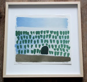 Klaas Gubbels - litho: de heg - 2007 (prachtige houten lijst) kopen? Bied vanaf 225!