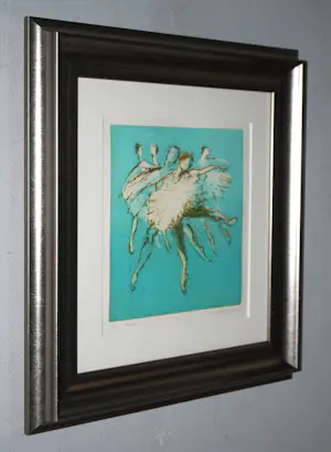 Willy Belinfante - "Ballet"- ets - fraai ingelijst - inclusief boek kopen? Bied vanaf 95!