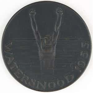 Oswald Wenckebach - Bronzen penning: Watersnood, 1953 verkocht voor € 60!