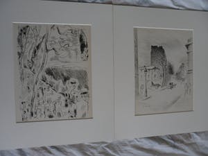 Maurice Asselin - 2 Etsen. titel, "Belleville à vol d'âme". kopen? Bied vanaf 20!