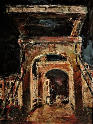 Jan Groenestein - Groot impressionistisch Olieverf - Amsterdam - de Magere brug verlicht bij avond kopen? Bied vanaf 360!