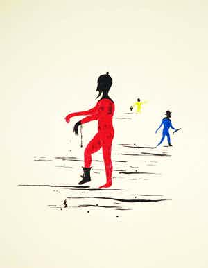 Henk Visch - Litho, Zonder titel verkocht voor € 60!