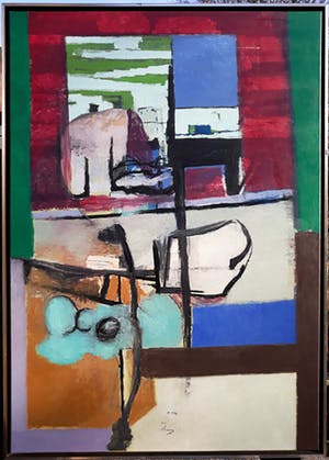 Miguel Ybanez - Abstracte compositie (mooi ingelijst, zeer groot) kopen? Bied vanaf 1!