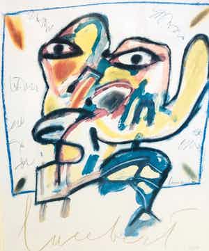 Lucebert - " Compositie figuren " met lijst verkocht voor € 295!