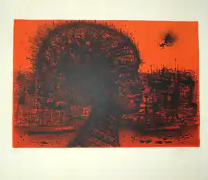 Jean Carzou - “Vrouw in landschap” - Litho - Getekend verkocht voor € 29!