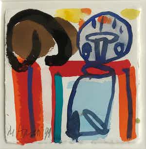 Jurjen de Haan - - Aquarel - abstract - 1999- ingelijst verkocht voor € 80!