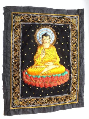 Curiosa - Tibetaanse Thangka met een kleurrijke Buddha van zijde kopen? Bied vanaf 1!