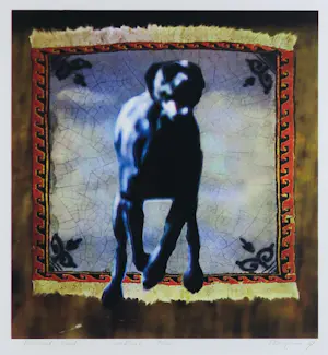 Patrick Bergsma - Zeefdruk op papier, Rennende hond - Ingelijst kopen? Bied vanaf 80!