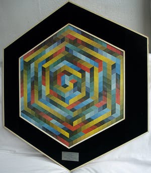 Curiosa - (Naar) Victor Vasarely : Herdenkingsmaquette 1979 , Samenwerking OBN en VAGWW kopen? Bied vanaf 75!