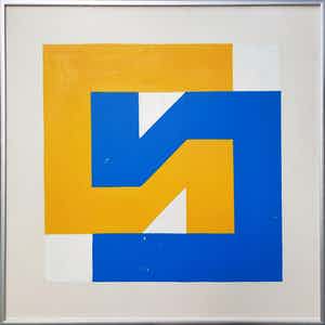 Georg Ruijter - Geometrische compositie [unicum] - 21940 - ingelijst verkocht voor € 250!