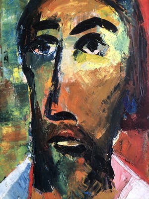 Godfried Theunynck - Schitterend kenmerkend schilderij uit 1992 - "Profeet " LAATSTE KANS !!!!!!!!!!! kopen? Bied vanaf 95!