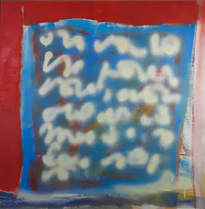 Ludmila Danon - Olieverf en spuitbus op paneel, Letter no. 2 - Ingelijst kopen? Bied vanaf 150!