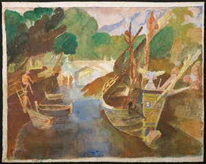 Jan Dirk Pijper - Aquarel, Haven kopen? Bied vanaf 1!