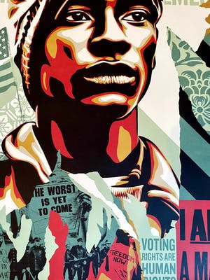 Buy Shepard Fairey - Voting Rights Are Human Rights - OBEY -? Bid from 1!