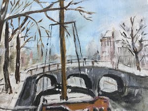 Niet of onleesbaar gesigneerd - Aak in kanaal voor brug. kopen? Bied vanaf 1!