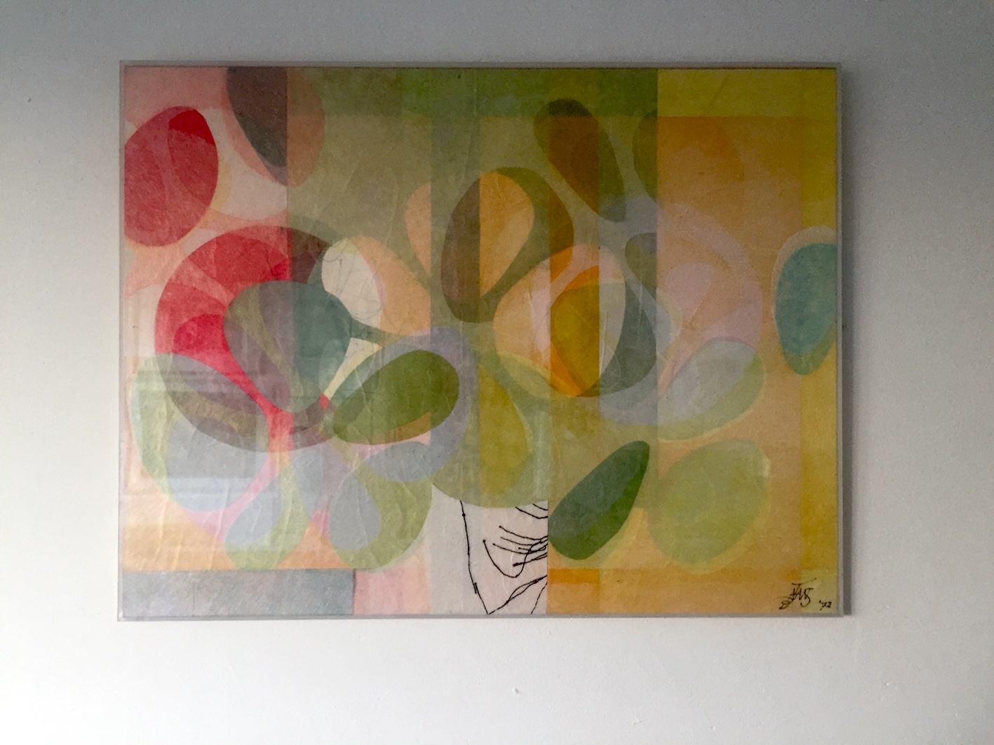 Batavus Westerhuis - Gemengde techniek en collage op papier, Ingelijst verkocht voor € 150!