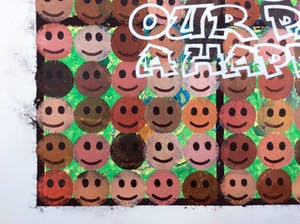 Jack Vissers - Let's Make Our Planet A Happy One! - acryl op papier kopen? Bied vanaf 50!