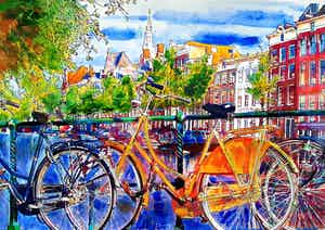 Elena Polyakova - Oranje fiets in Amsterdam verkocht voor € 65!