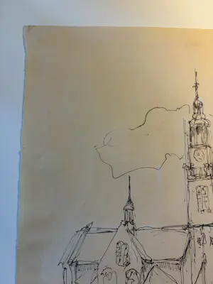 Jaap Weiland - Inkttekening Maassluis kopen? Bied vanaf 50!