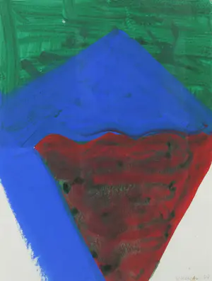 Martha Scheeren - Gouache, Rood, blauw en groen - Ingelijst kopen? Bied vanaf 35!