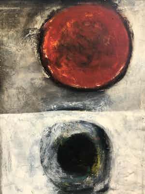 Nico Molenkamp - Compositie met rood en zwart verkocht voor € 695!