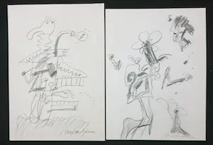 Anton Martineau - Lot van 5 unieke werken op papier! kopen? Bied vanaf 1!